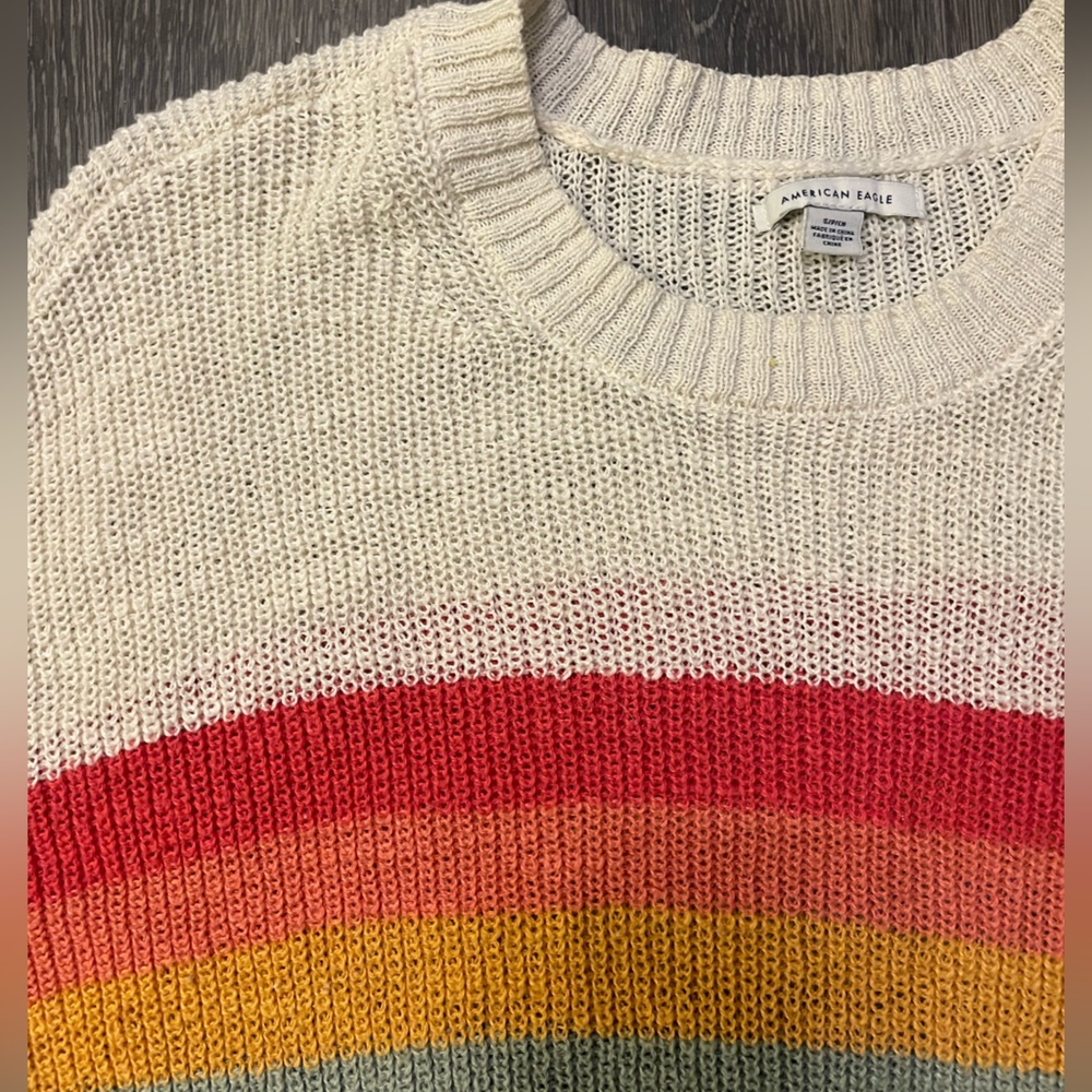 American Eagle knit sweater multi colored. Size Small